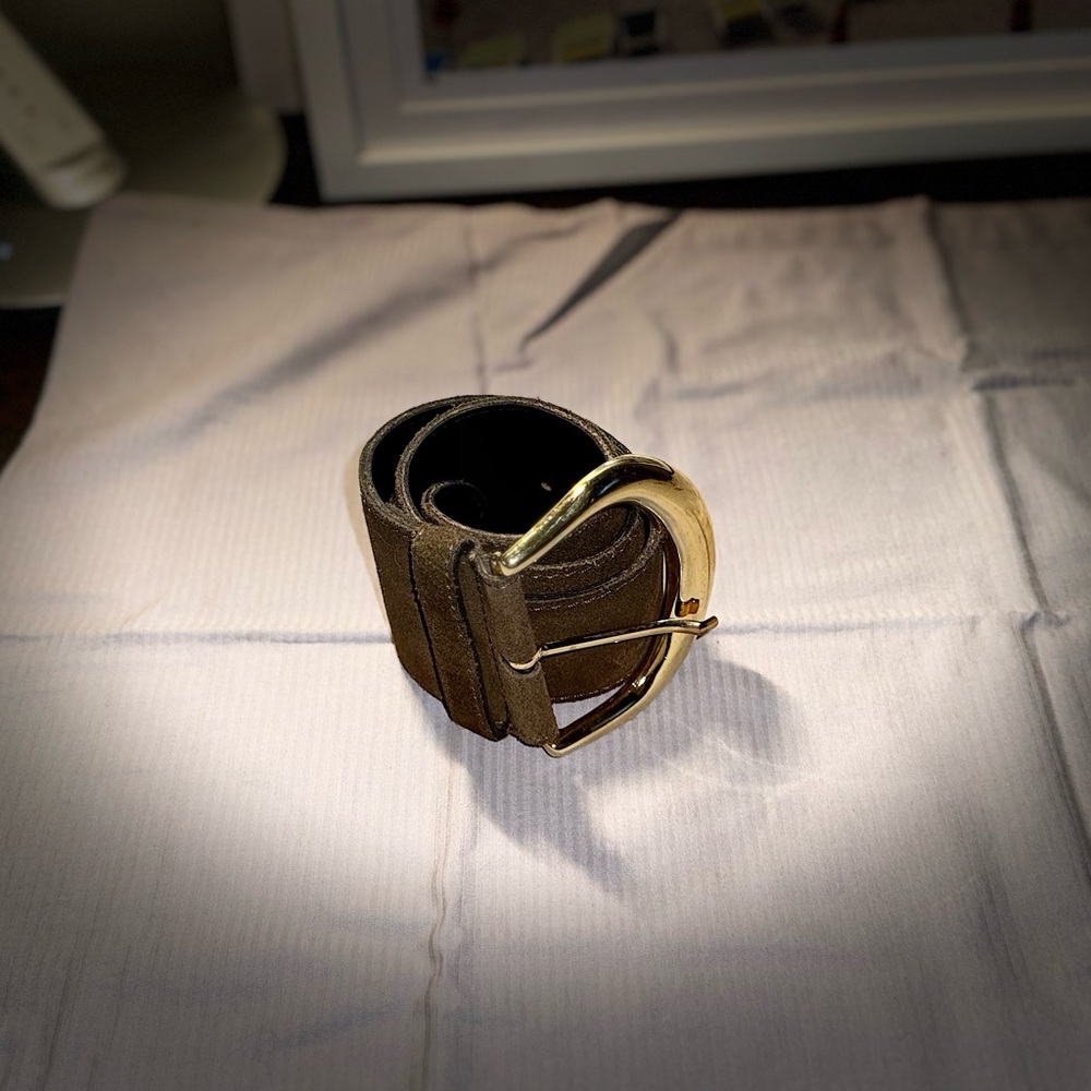 Ann Taylor Green Suede Small Wide Belt